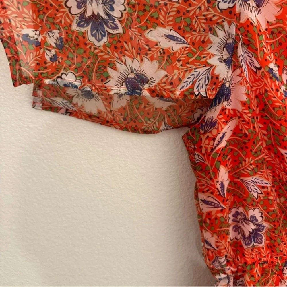 Sam Edelman Country Paisley Floral Fit and Flare dress red size 10 - Picture 5 of 6